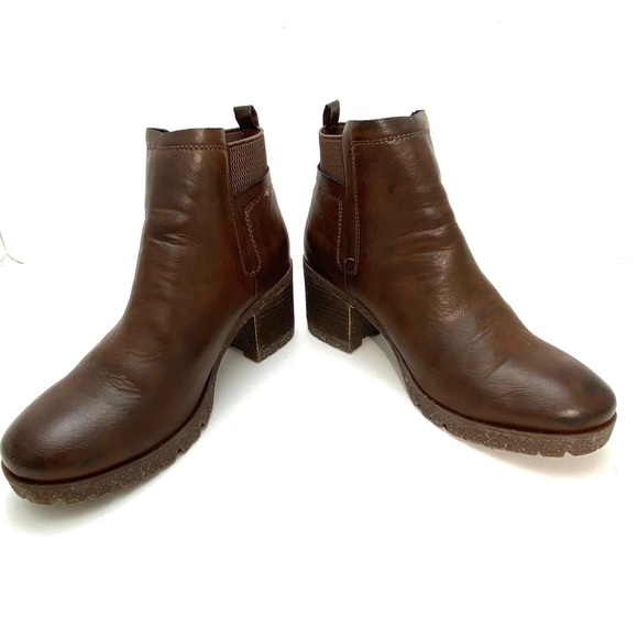 KORKS Elsie Ankle Chunky Heel Booties in Brown Size 10 - Picture 8 of 14